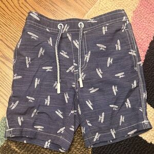johnnie-O Navy Airplane Print Swim Shorts